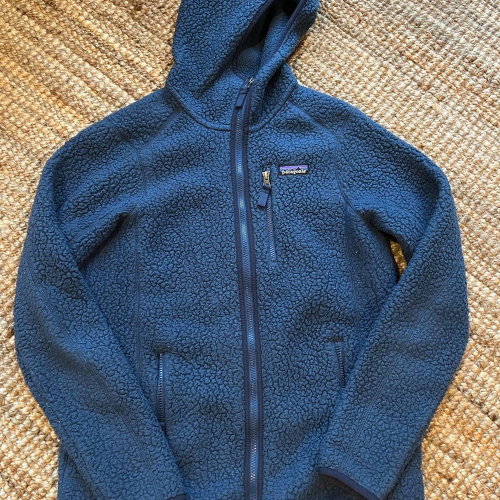 Patagonia Blue Fleece Jacket with Hood